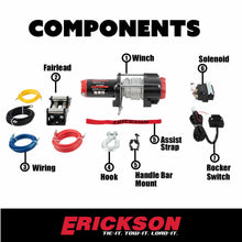 Load image into Gallery viewer, ERICKSON ERICKSON 2500 LB DC WINCH  3/16" X 50' STEEL ROPE 06422
