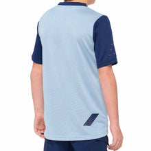 Load image into Gallery viewer, 100% RIDECAMP YOUTH SHORT SLEEVE JERSEY LT. SLATE BLUE/NAVY - L 40031-00006