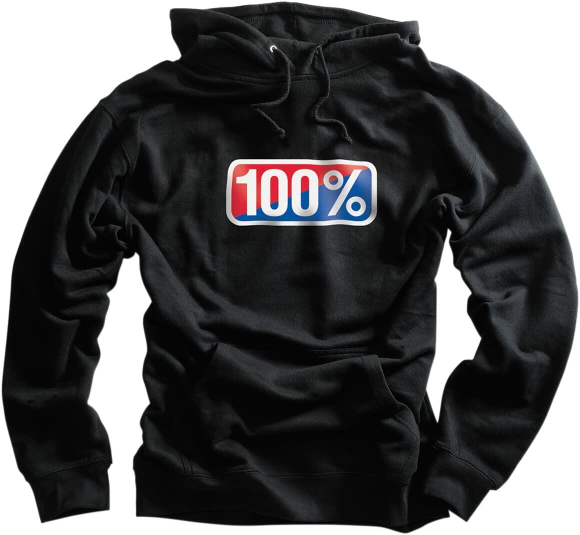 100% CLASSIC HOODED PULLOVER SWEATSHIRT 100% BLACK MD 20029-00031