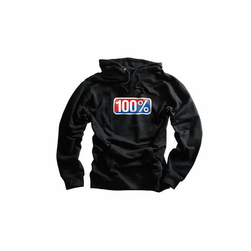 100% CLASSIC HOODED PULLOVER SWEATSHIRT 100% BLACK XL 20029-00033