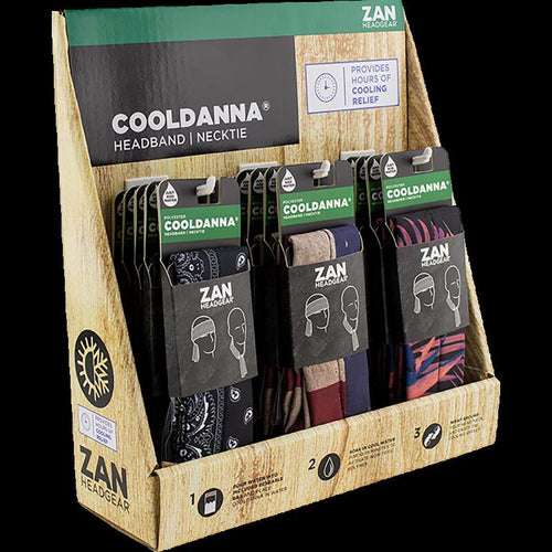 ZAN HEADGEAR ZAN POLYESTER COOLDANNA PRE-PACK DISPLAY 18 PC DISPF-ZCPBS