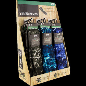 ZAN HEADGEAR ZAN SPORTFLEX SLEEVE DISPLAY MOSSY OAK FISHING 12 PK DISPF-ZASSFMOF