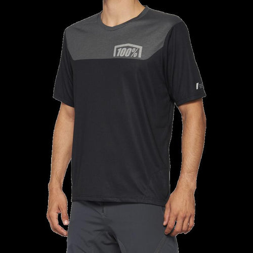 100% AIRMATIC SHORT SLEEVE JERSEY BLACK/CHARCOAL - L 40014-00002
