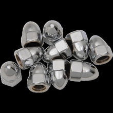 Load image into Gallery viewer, DRAG SPECIALTIES 3/8-24 CHRM ACORN NUTS (10)CY-CHROME MPB108