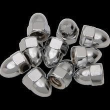 Load image into Gallery viewer, DRAG SPECIALTIES 1/4-28 CHRME ACORN NUTS(10) CY-CHROME MPB104