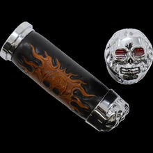 Load image into Gallery viewer, DRAG SPECIALTIES SKULL GRIPS W/ RED EYES (PR) DS-243256