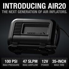 Load image into Gallery viewer, NOCO AIR20: UltraFast 20A Tire Inflator - 12V Portable Air Compressor Pump, 100 PSI Max – 47 SLPM Airflow Inflates 0–40 PSI in 2.5 Minutes – Digital Gauge + Auto-Shutoff