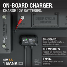 Load image into Gallery viewer, NOCO Genius GEN5X1: 1-Bank, 5A Onboard Battery Charger - 5A Per Bank, 12V Waterproof Marine Charger with Overcharge Protection &amp; Temperature Compensation – for Lead-Acid &amp; Lithium Batteries