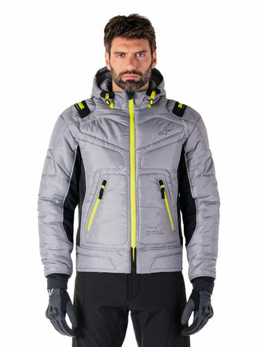 Alpinestars Mohobbs Waterproof Jacket, All-Weather Motorcycle Gear, Lightweight & Durable Protection, Lunar Gray/Lime Punch, 3X-Large