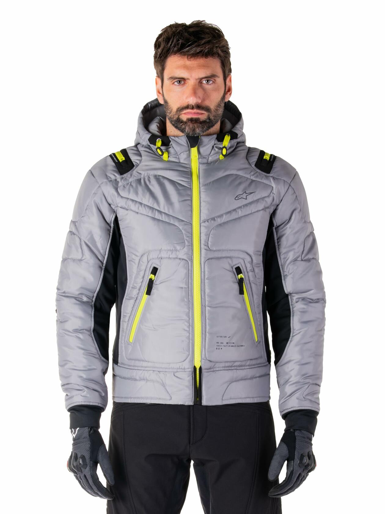 Alpinestars Mohobbs Waterproof Jacket, All-Weather Motorcycle Gear, Lightweight & Durable Protection, Lunar Gray/Lime Punch, 3X-Large