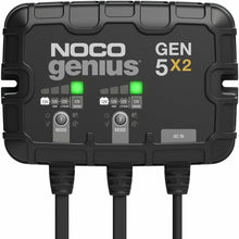 Load image into Gallery viewer, NOCO Genius GEN5X2: 2-Bank, 10A Onboard Battery Charger - 5A Per Bank, 12V Waterproof Marine Charger with Overcharge Protection &amp; Temperature Compensation – for Lead-Acid &amp; Lithium Batteries