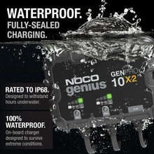 Load image into Gallery viewer, NOCO Genius GENPRO10X2: 2-Bank, 20A Onboard Battery Charger - 10A Per Bank, 12V Waterproof Marine Charger with Overcharge Protection &amp; Temperature Compensation – for Lead-Acid &amp; Lithium Batteries