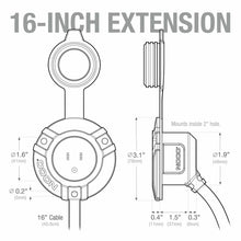 Load image into Gallery viewer, NOCO GCP1 15 Amp AC Port Plug, 125 Volt Power Inlet Socket, and Waterproof Electrical Outlet Receptacle Box with 16-Inch Integrated Outdoor Extension Cord