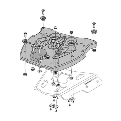 SW-MOTECH GPT.00.152.400 Adapter Plate for ALU-Rack, Multicoloured, OS