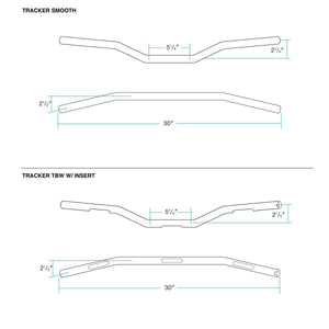 Biltwell | Tracker Handlebar | Black Electroplate | TBW with Insert | 1" | Compatible With Cable Operated Throttles and Harley's Throttle-By-Wire Control Module
