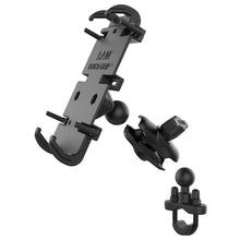 Load image into Gallery viewer, RAM MOUNTS Quick-Grip Large Phone Mount with Handlebar U-Bolt Base RAM-B-149Z-A-PD4U with Short Arm for Motorcycle, ATV/UTV, Bike