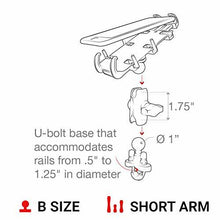 Load image into Gallery viewer, RAM MOUNTS Quick-Grip Large Phone Mount with Handlebar U-Bolt Base RAM-B-149Z-A-PD4U with Short Arm for Motorcycle, ATV/UTV, Bike