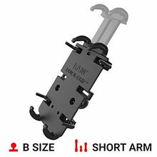 Load image into Gallery viewer, RAM MOUNTS Quick-Grip Large Phone Mount with Handlebar U-Bolt Base RAM-B-149Z-A-PD4U with Short Arm for Motorcycle, ATV/UTV, Bike