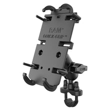 Load image into Gallery viewer, RAM MOUNTS Quick-Grip Large Phone Mount with Handlebar U-Bolt Base RAM-B-149Z-A-PD4U with Short Arm for Motorcycle, ATV/UTV, Bike
