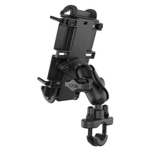 Load image into Gallery viewer, RAM MOUNTS Quick-Grip Large Phone Mount with Handlebar U-Bolt Base RAM-B-149Z-A-PD4U with Short Arm for Motorcycle, ATV/UTV, Bike