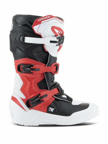 Alpinestars 2014024-2030-5: Tech 3S Youth Boots Wht/Blk/Bt Red Sz 5