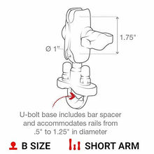 Load image into Gallery viewer, RAM Mount Universal Large Phone X-Grip Zinc U-Bolt Short Rail Mount