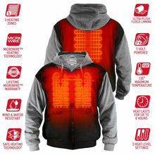 Load image into Gallery viewer, Gerbing 7V Battery Mens Heated Zip Up Hoody Black/Gray SM - Motomike Canada