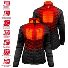 Load image into Gallery viewer, Gerbing 7V Khione Womens Heated Puffed Jacket 2.0 Black SM