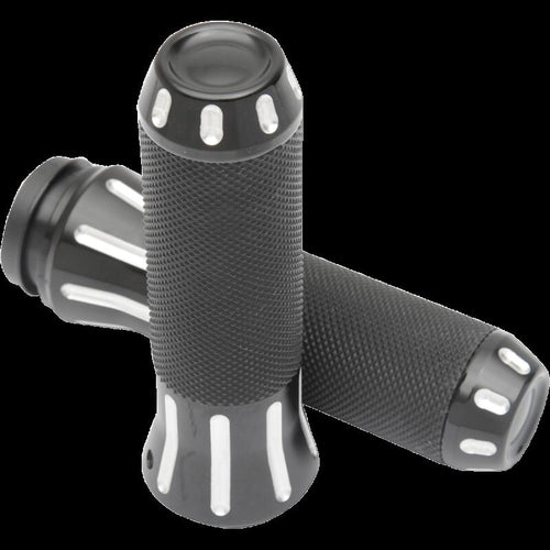 DRAG SPECIALTIES GRIPS CUSTOM 08-19 FLHT  BLK CUT 354127