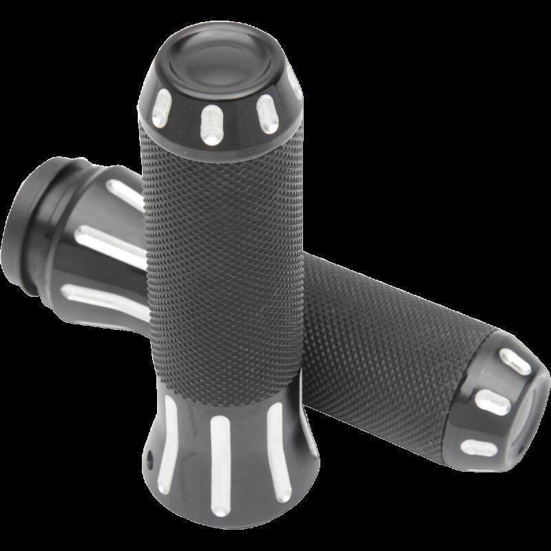 DRAG SPECIALTIES GRIPS CUSTOM 08-19 FLHT  BLK CUT 354127