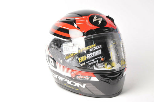 DISPLAY Scorpion EXO-R2000 Motorcycle Helmet Black/Red DOT/SNELL 2XL 30-02416