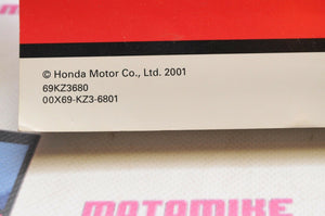 Genuine OEM Honda Factory Owner's Maintenance Shop Manual 69KZ3680 EN/FR/GER/IT+ - Motomike Canada