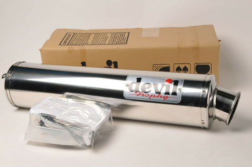 NEW Devil Exhaust- 52363 Stainless Trophy muffler silencer can pipe Bolt On Left