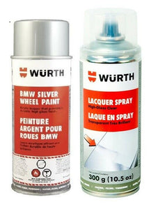 Wurth Combo - German Silver Wheel Lacquer Paint (BMW) + High Gloss Clear Spray