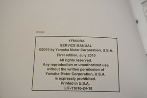 OEM Yamaha ATV Service Shop Manual LIT-11616-24-16 YFM90RA Raptor 90 2011 11
