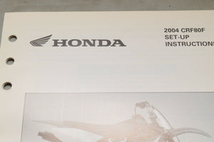 2004 CRF80F CRF80 F GENUINE Honda Factory SETUP INSTRUCTIONS PDI MANUAL S0258