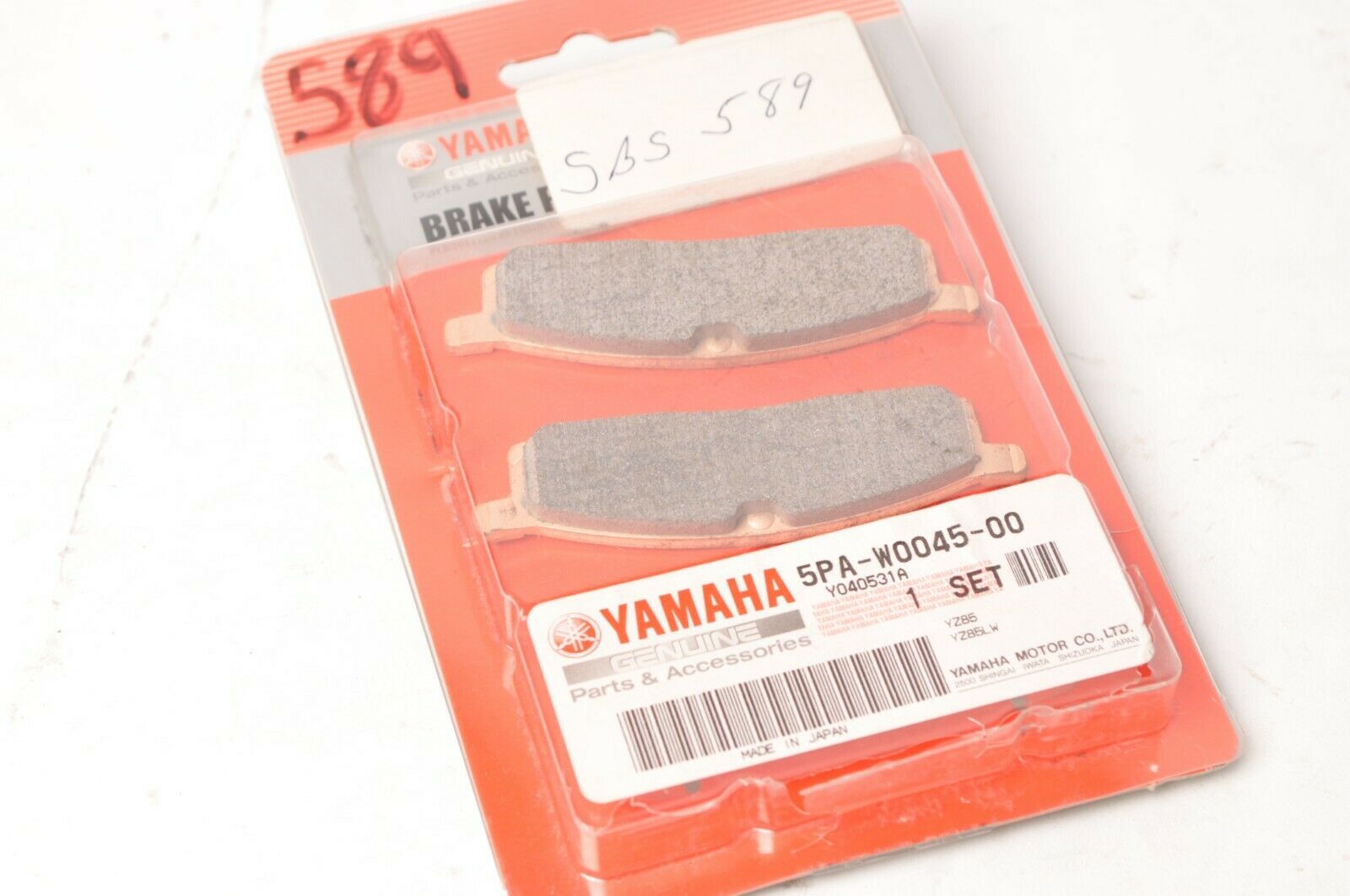 Genuine Yamaha 5PA-W0045-00 Brake Pad Kit Front - YZ85 2002-2021 +