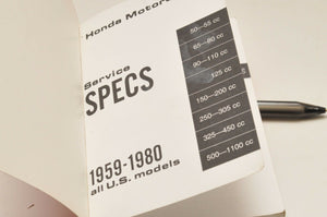 NOS GENUINE Honda MOTORCYCLE SERVICE SPECIFICATIONS SPECS POCKET MANUAL 1959-80