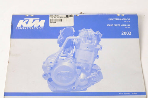Genuine Factory KTM Spare Parts Manual Engine - 450 520 SX MXC EXC Racing 2002