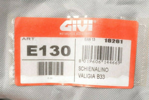 GIVI E130 BLACK Backrest Pad for top box suitcase Monolock B33 B33NML