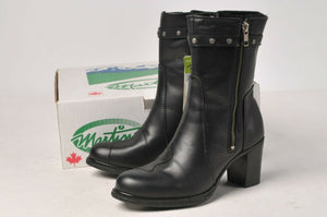 Martino Boots - Ladies Black Leather Posh Motorcycle 094153-01 Size 5 M w/Lining