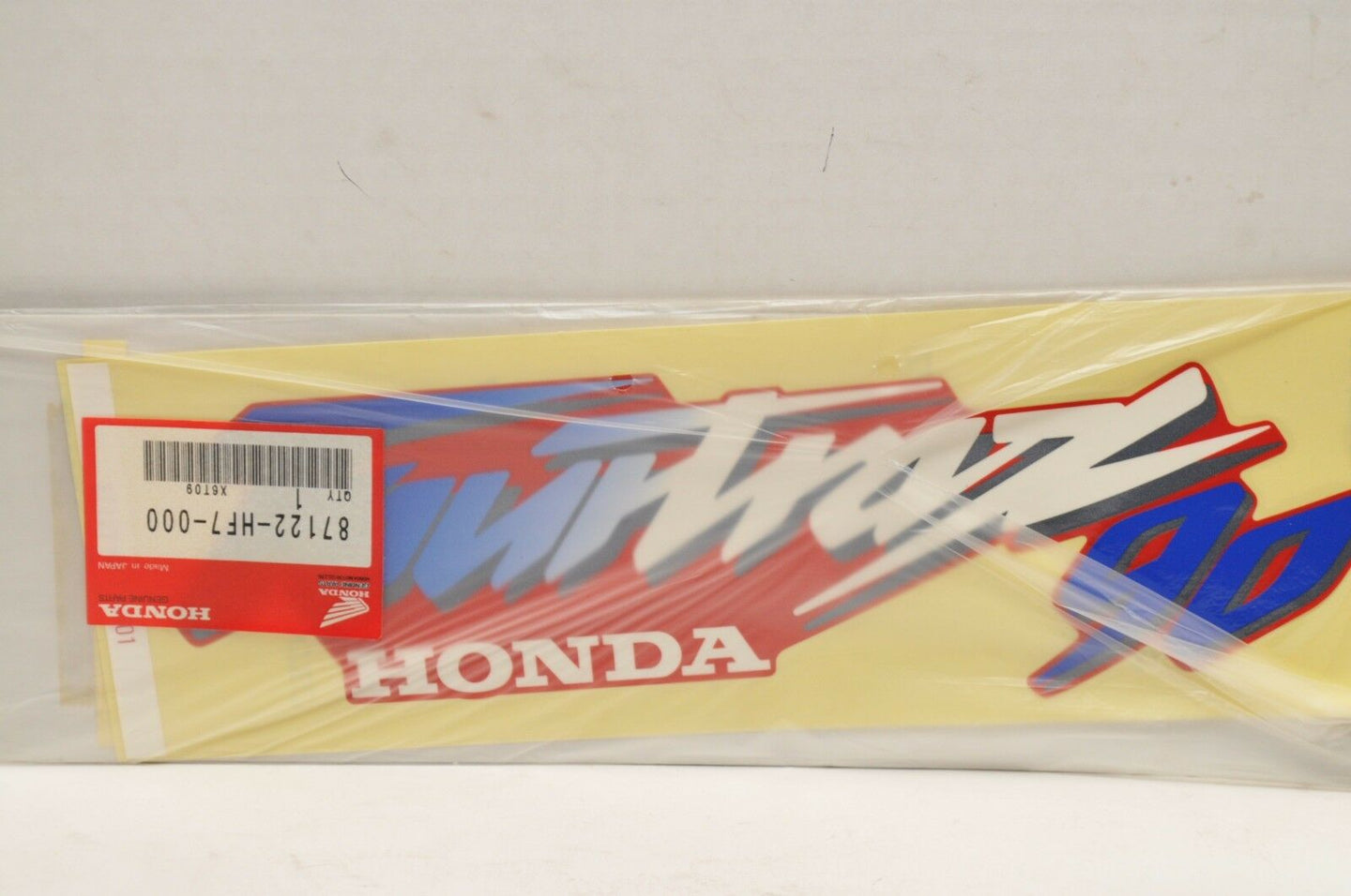 NOS OEM HONDA DECAL 87122-HF7-000 MARK, FUEL TANK TRX90 1993-1995 FOURTRAX 90