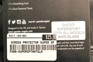 GENUINE SPEEDOANGELS SCREEN PROTECTOR -  ANTI-GLARE DUCATI SUPERSPORT 2017+