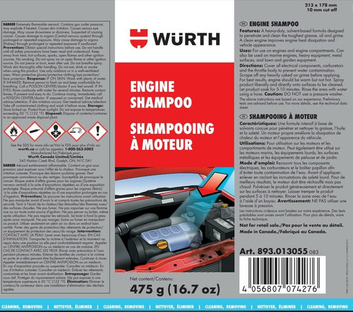 Wurth Engine Shampoo solvent-based Professional Cleaner Degreaser | 893.013055
