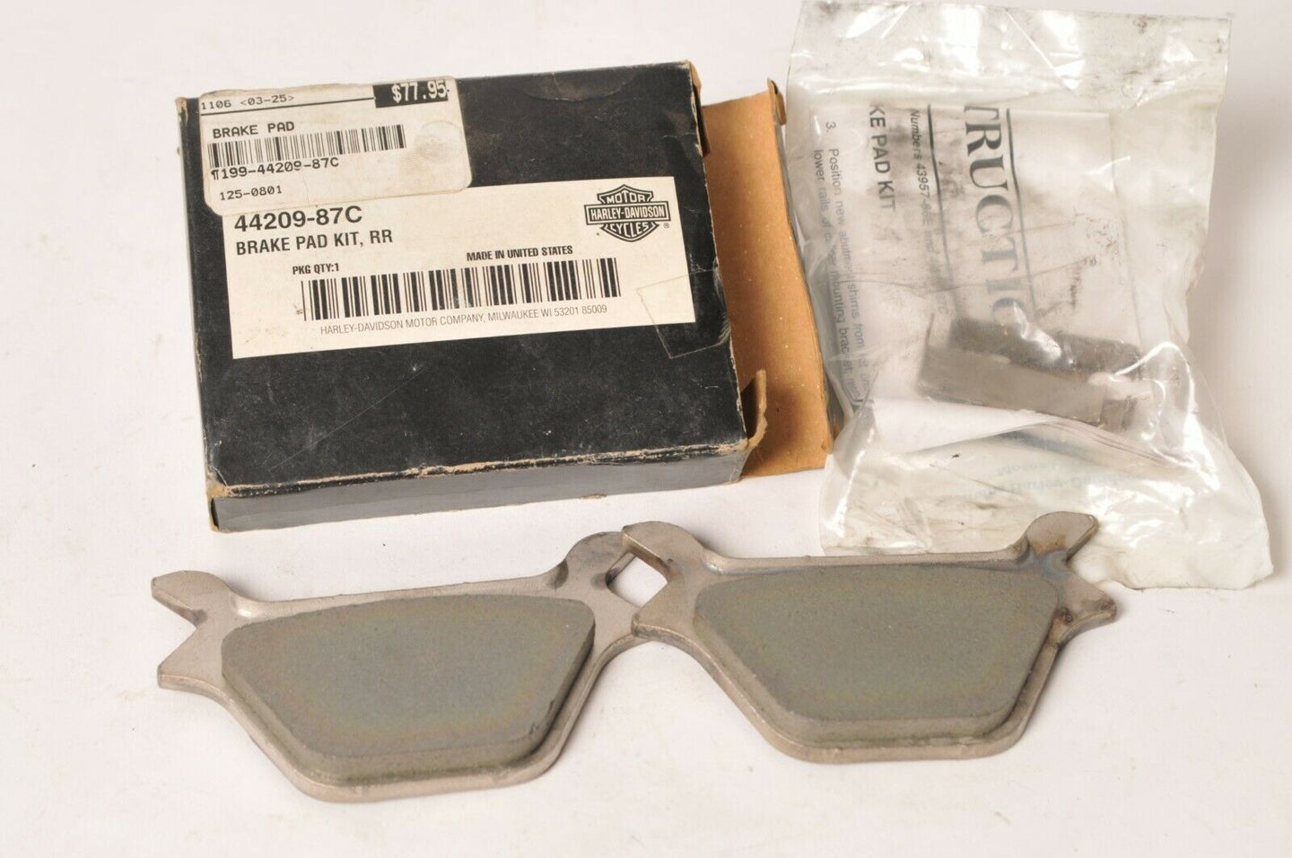 Harley Davidson Brake Pads Pad Set REAR - XL FXR Dyna |  44209-87C