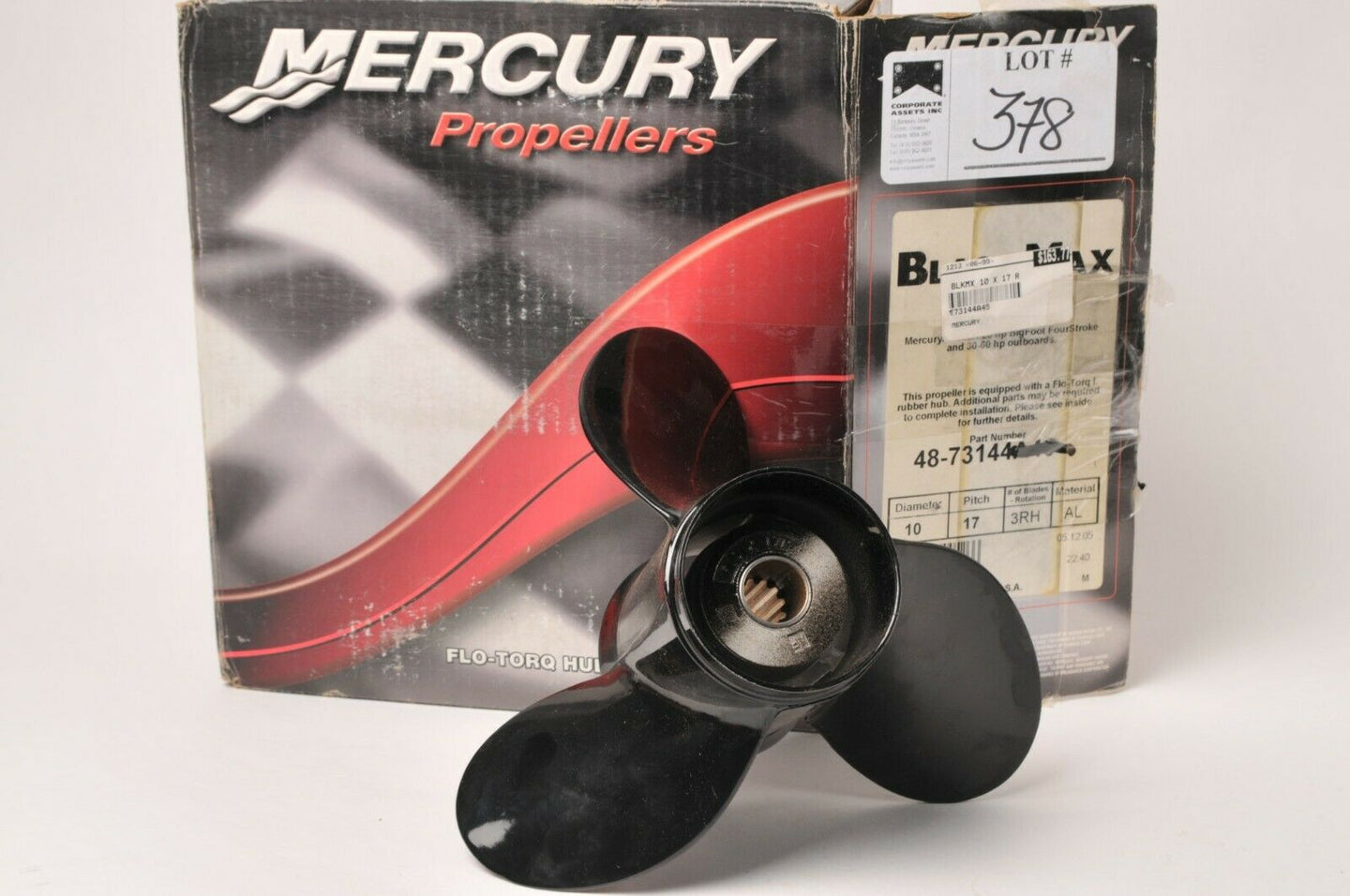 OEM Mercury BLACK MAX 3 Blade Prop 10 x 17 Propeller RH 48-73144A45 13-TOOTH