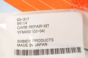 Shindy 03-317 Carburetor Repair Carb Kit - Yamaha Kodiak 450 YFM450 2003-2006