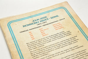 John Deere Snowmobile Service-Repair, 1972-1977 by David Sales Clymer