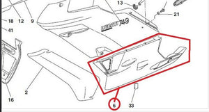Ducati 48011551BC Superbike Black Lower Left Belly Fairing Black NEW