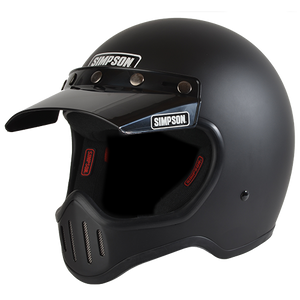 Simpson M50 Bandit Motorcycle Helmet DOT - Retro Styling Matte Black Extra-Large